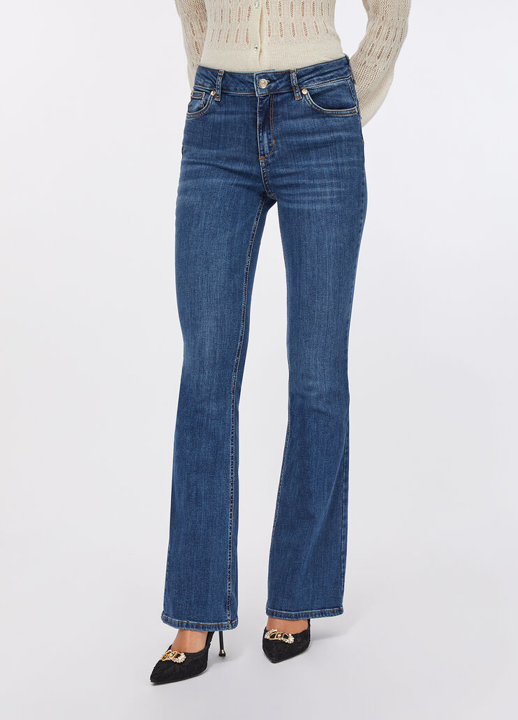 High-rise flared jeans dark blue denim Liu Jo - medium