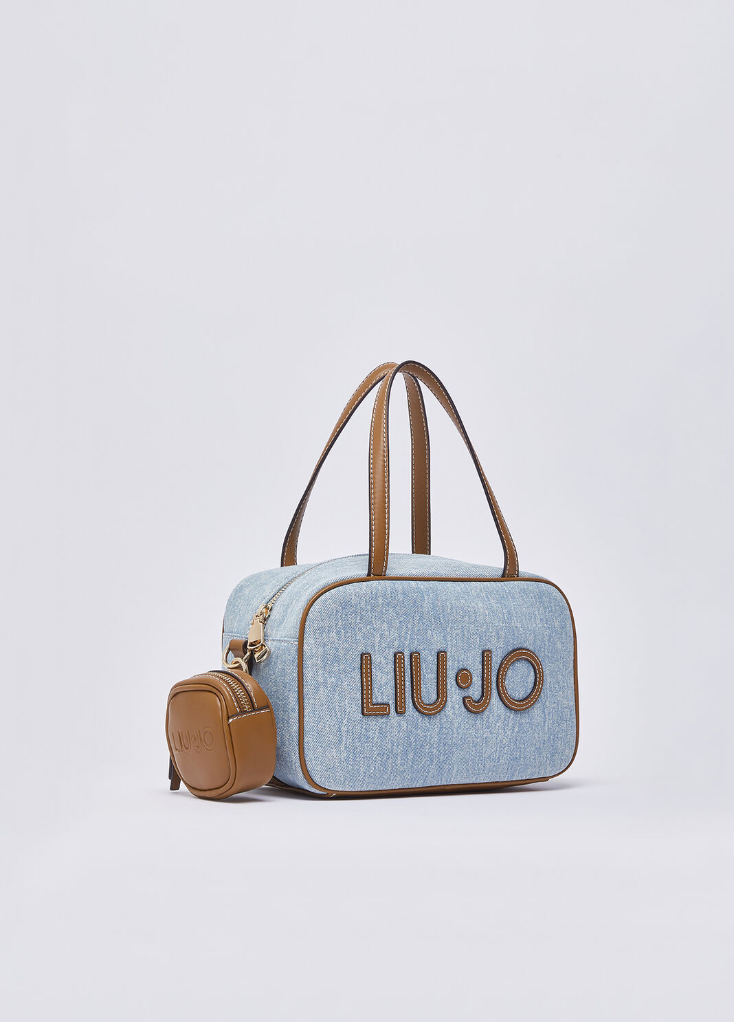 Mittelgro&szlig;e Bowling Bag aus Denim Helles Denimblau Liu Jo - large image number 2