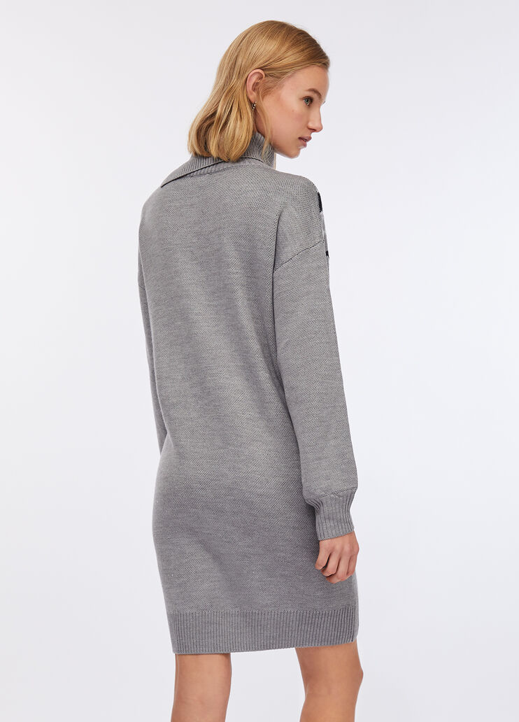 Robe jacquard en laine gris clair Liu Jo - large image number 1