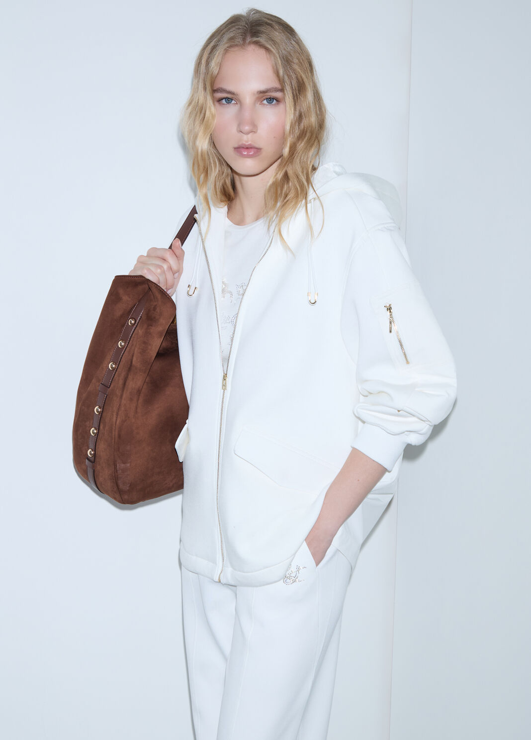 Blouson oversize avec capuche blanc laine Liu Jo - large image number 3