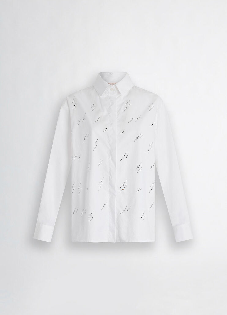 Poplin shirt with rhinestones white/gemstones Liu Jo - large image number 6 Poplin shirt with rhinestones white/gemstones Liu Jo - large image number 6
