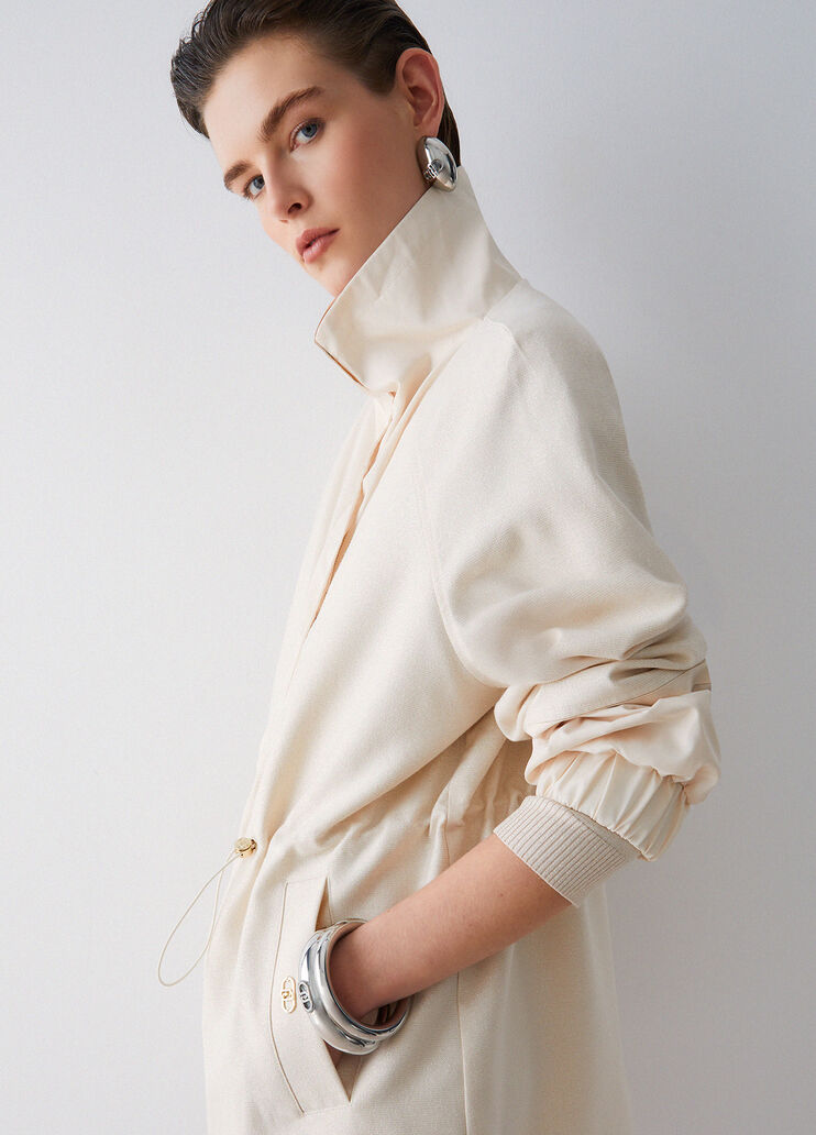 Windproof jacket with drawstring Milky white Liu Jo - medium