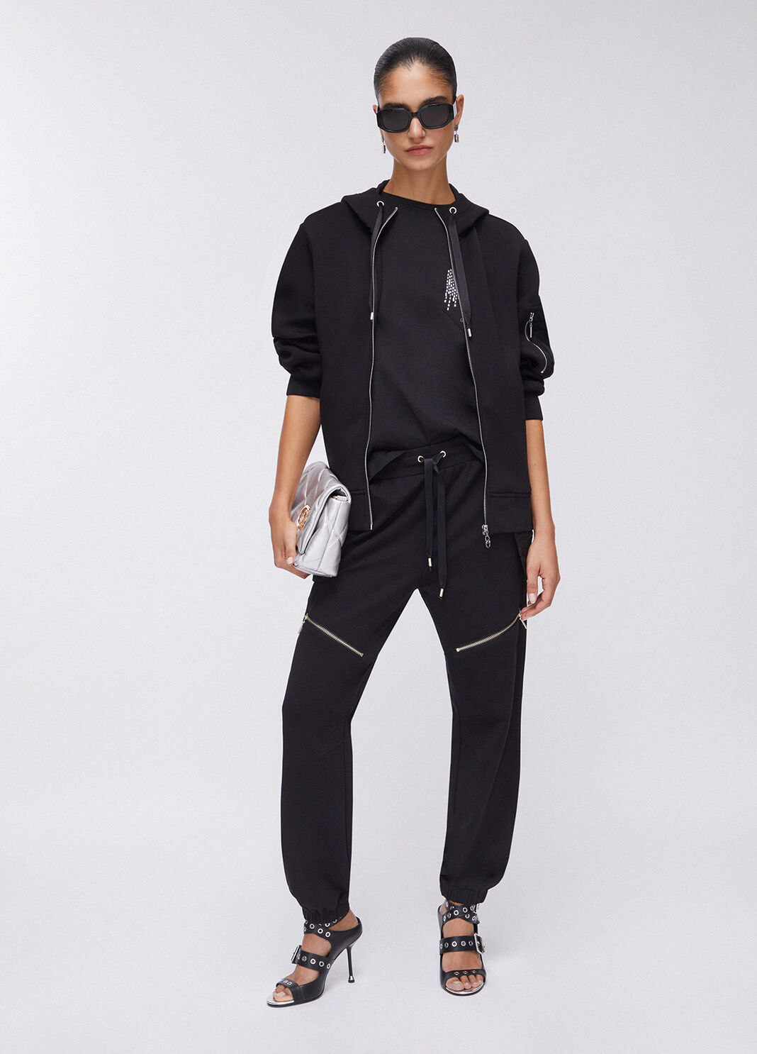 Pantal&oacute;n de felpa con cremallera negro Liu Jo - large image number 5