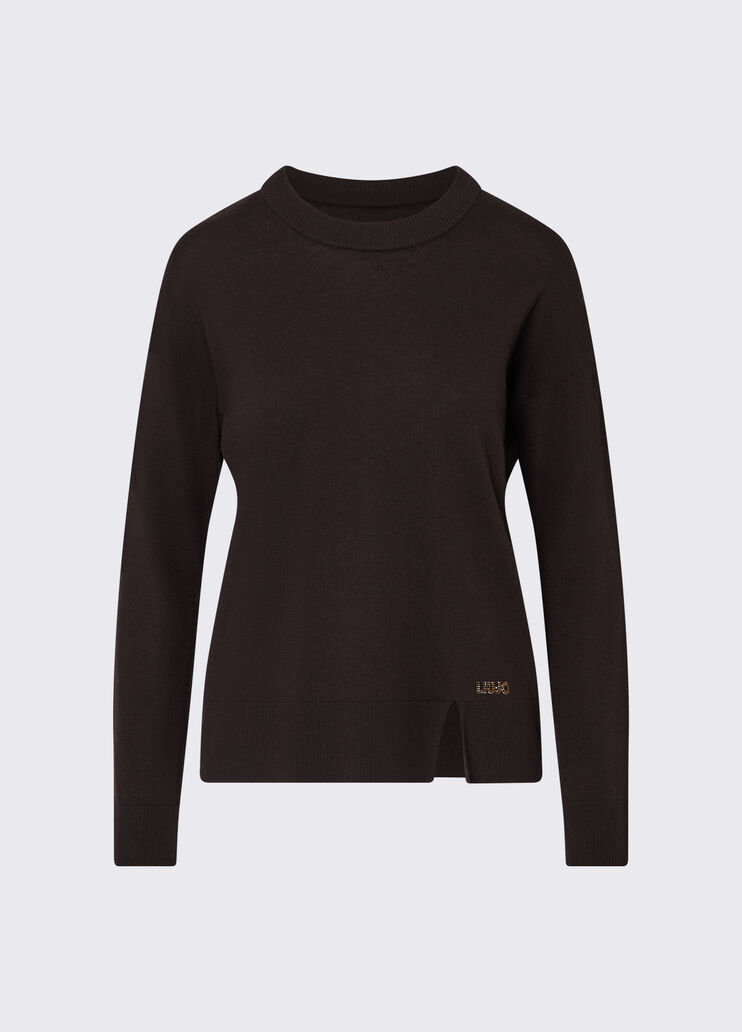 Maglia in misto lana marrone scuro Liu Jo - medium