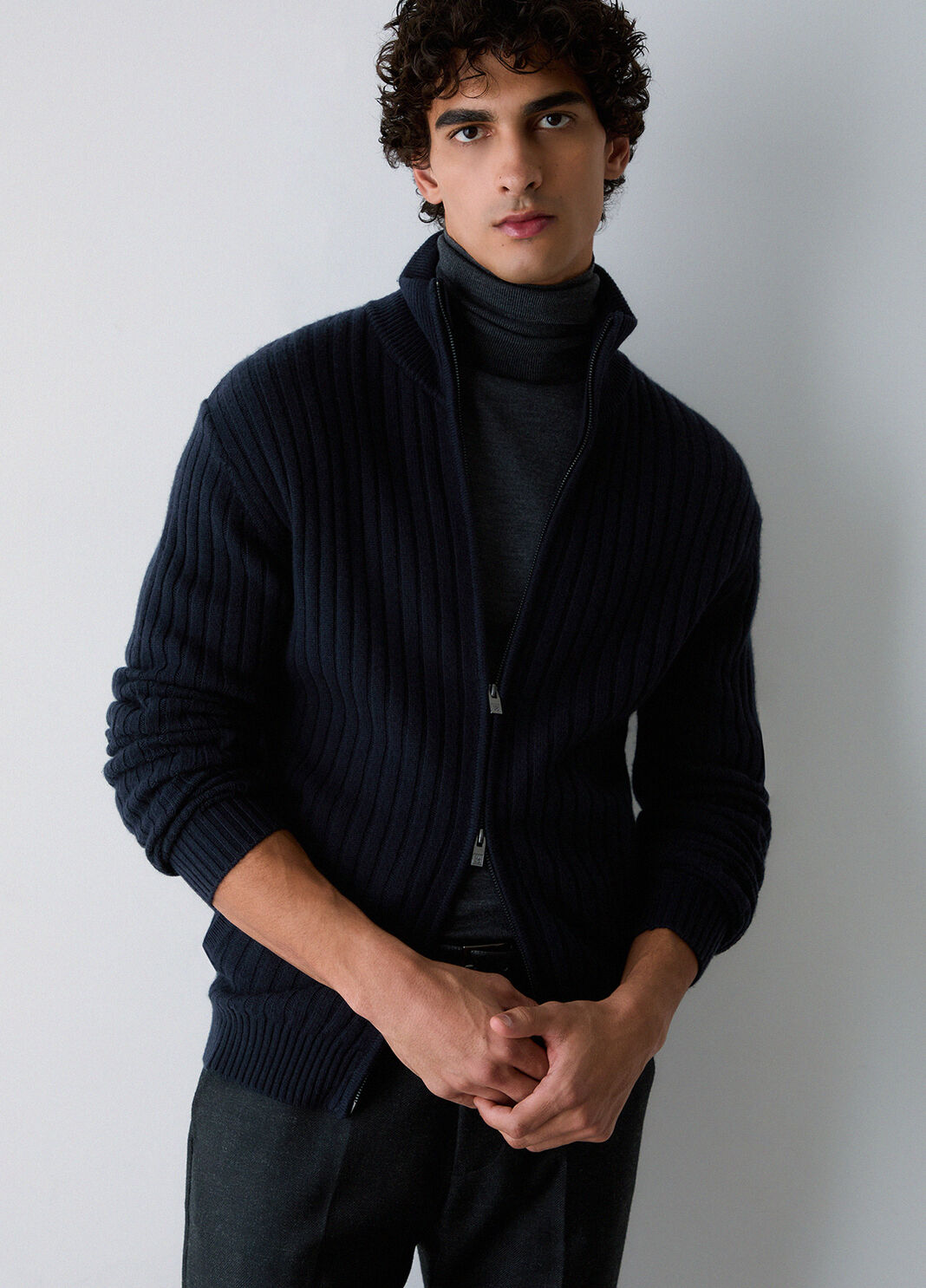 Cardigan in wool and cashmere dark blue Liu Jo - large image number 3