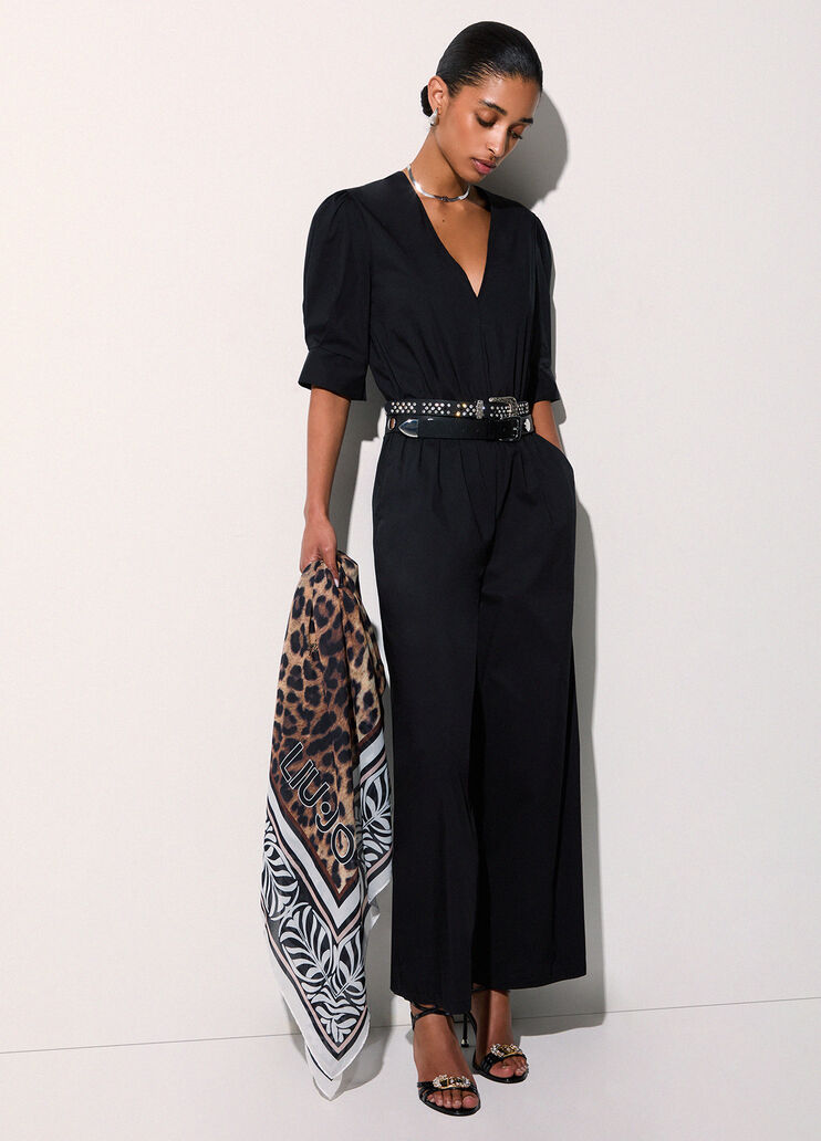 Jumpsuit aus Popeline Schwarz Liu Jo - medium