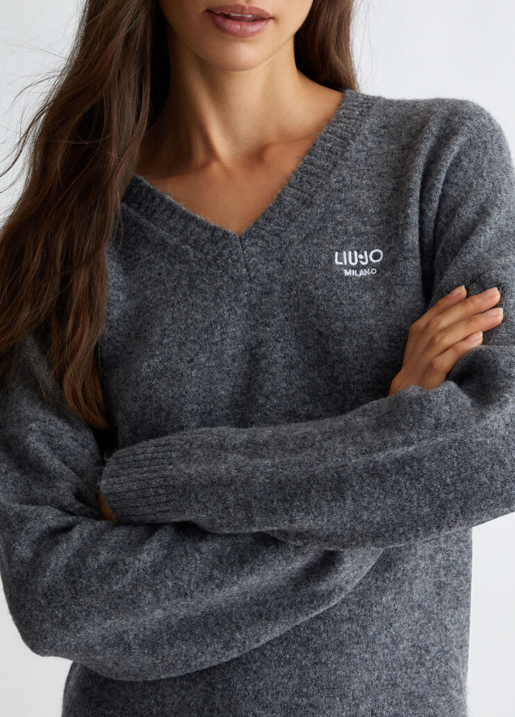 Abito in maglia di misto lana grigio Liu Jo - large image number 2 Abito in maglia di misto lana grigio Liu Jo - large image number 2