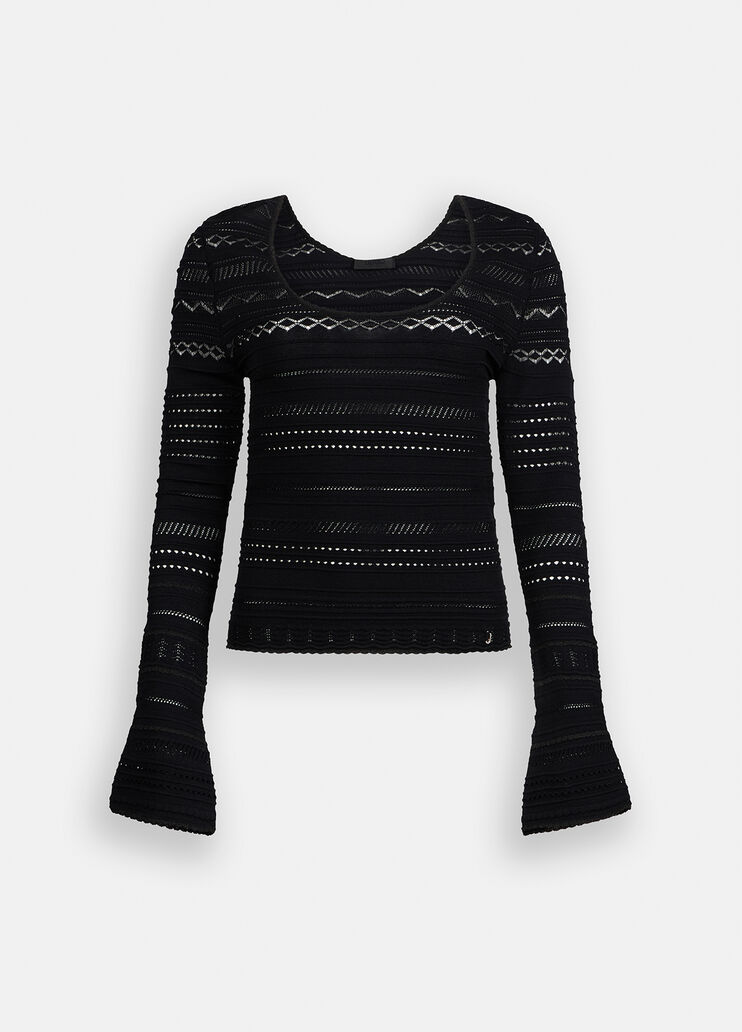 Pull ajouré noir Liu Jo - large image number 6