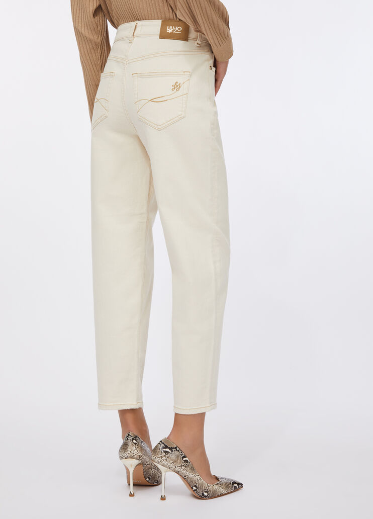 Carrot-fit trousers ecru Liu Jo - large image number 1