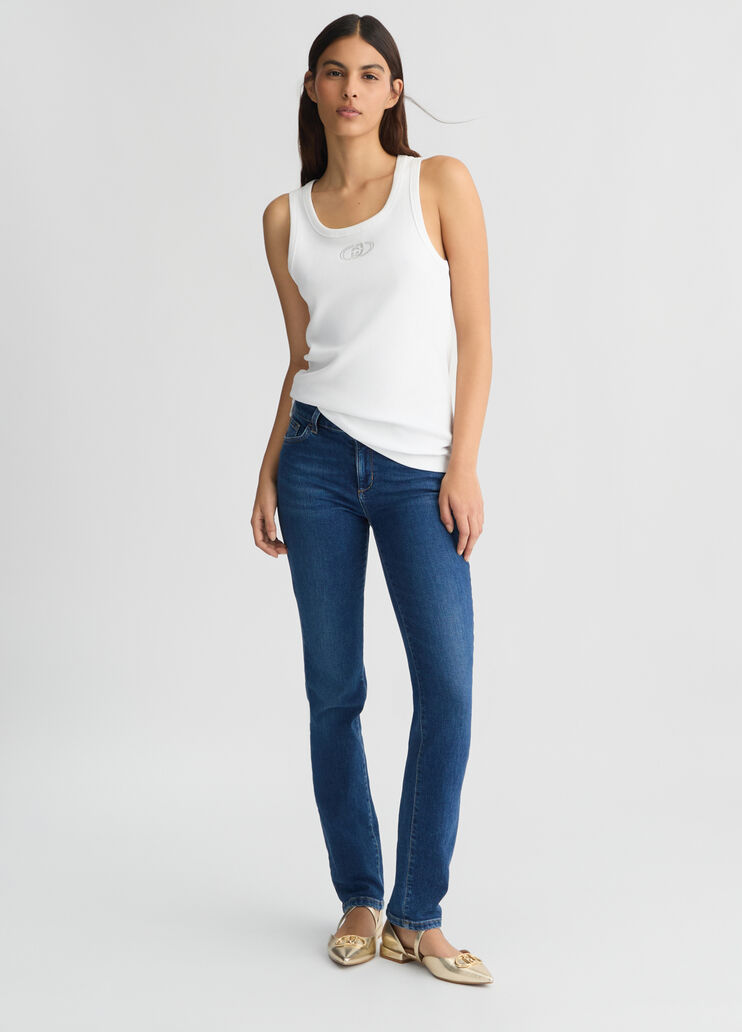 Dark slim-fit jeans with rhinestones dark denim Liu Jo - medium Dark slim-fit jeans with rhinestones dark denim Liu Jo - medium