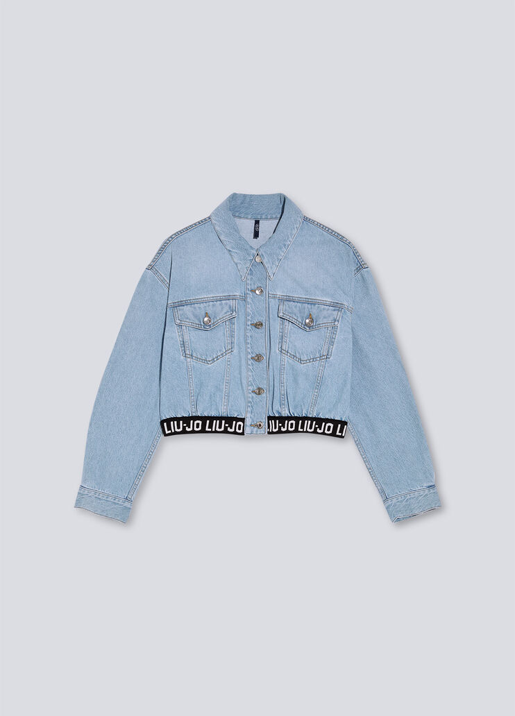 Denim jacket with logoed waistband blue denim Liu Jo - large image number 4 Denim jacket with logoed waistband blue denim Liu Jo - large image number 4