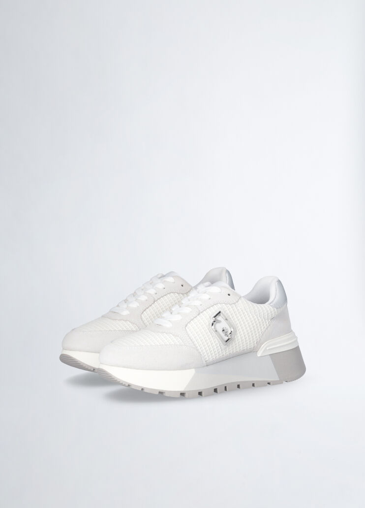 Suede and mesh platform sneakers white Liu Jo - large image number 2  Suede and mesh platform sneakers white Liu Jo - large image number 2