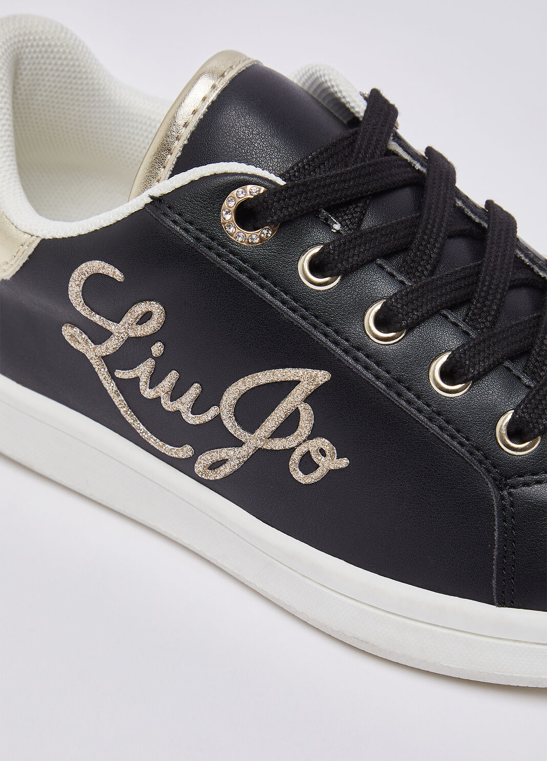Glitter Logo Sneakers black/gold Liu Jo - large image number 4