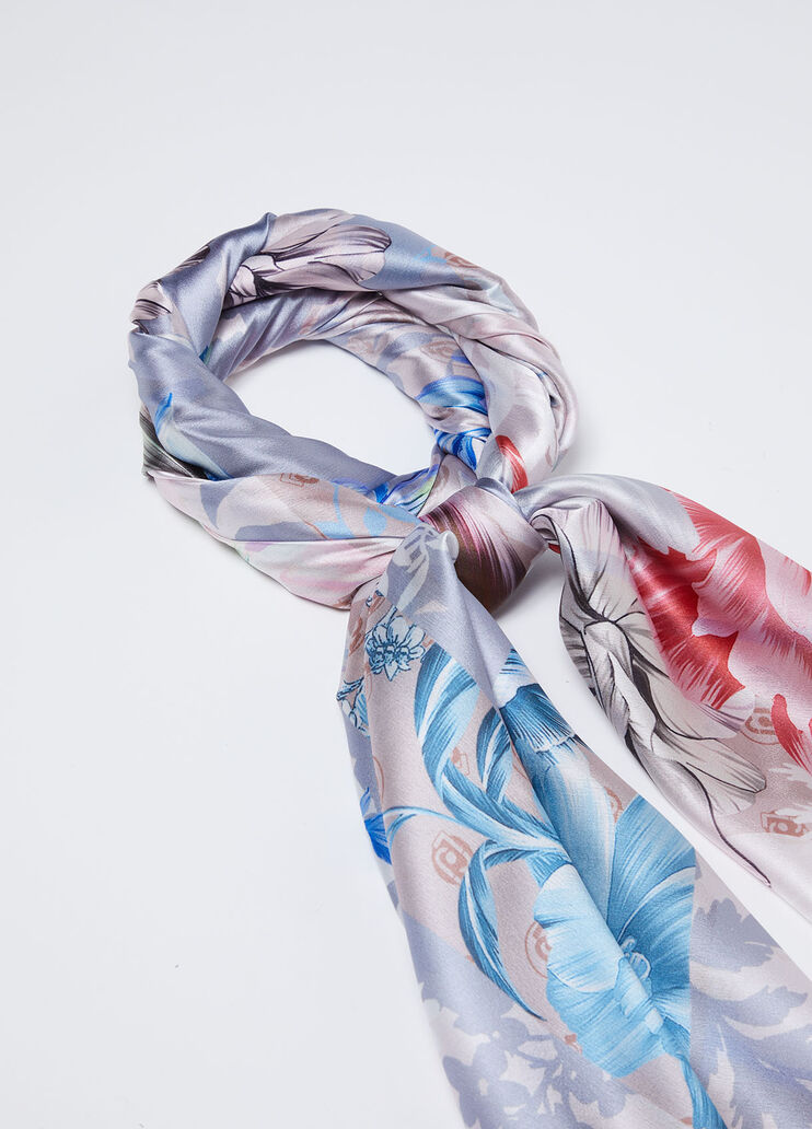 Платок с цветочным принтом beige Liu Jo - large image number 3