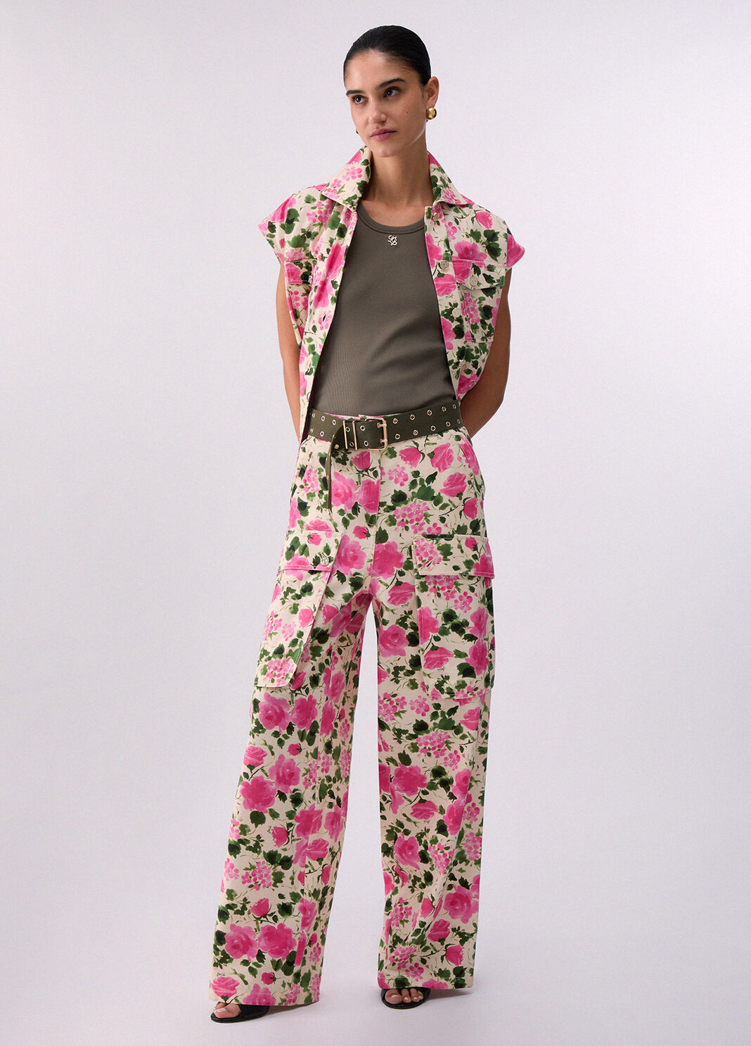 Top with mini logo olive green Liu Jo - large image number 5