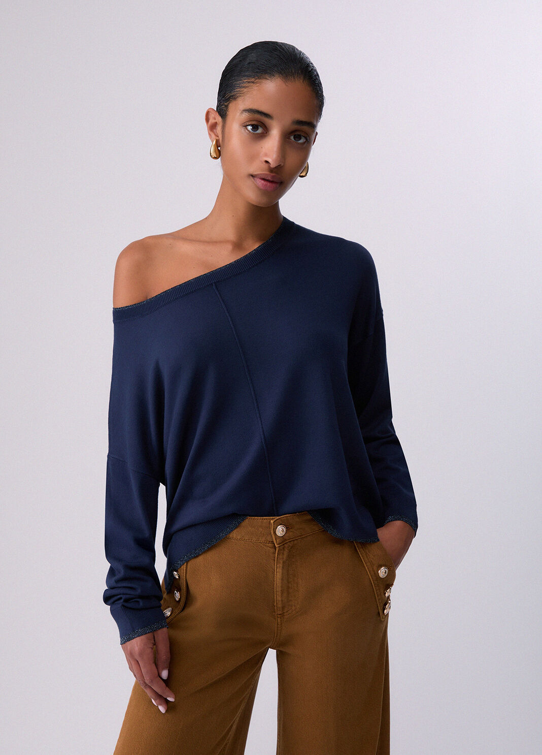 Lurex&reg;-Pullover Marineblau Liu Jo - large image number 0