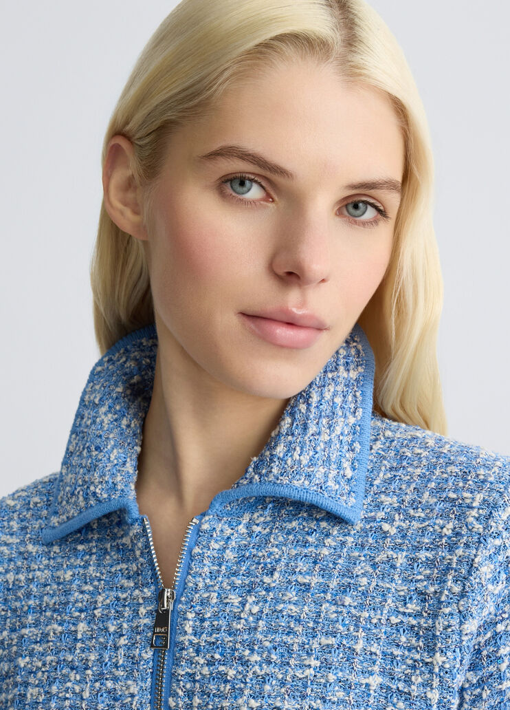 Bouclé jacket bright blue Liu Jo - large image number 2 Bouclé jacket bright blue Liu Jo - large image number 2