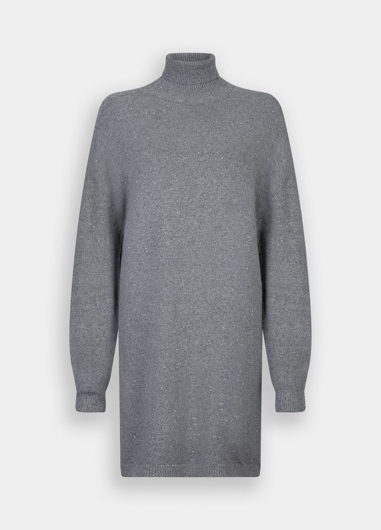 Knit dress with micro-sequins grey Liu Jo - large image number 6 Knit dress with micro-sequins grey Liu Jo - large image number 6