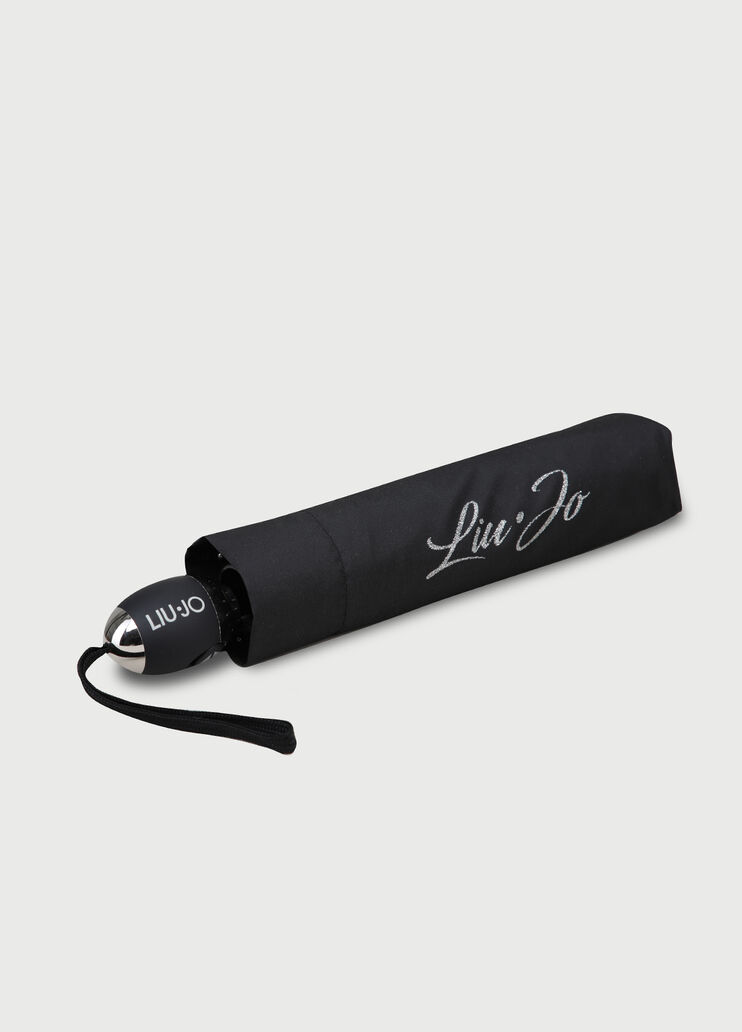 Ombrello con logo glitterato Nero Liu Jo - large image number 1 Ombrello con logo glitterato Nero Liu Jo - large image number 1