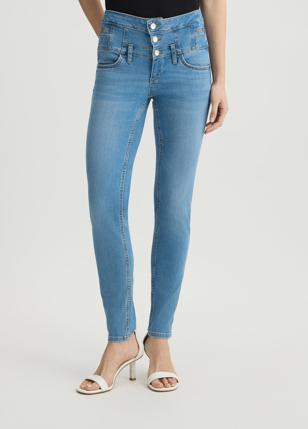 Jean skinny &agrave; taille haute denim bleu fonc&eacute; Liu Jo - large image number 0