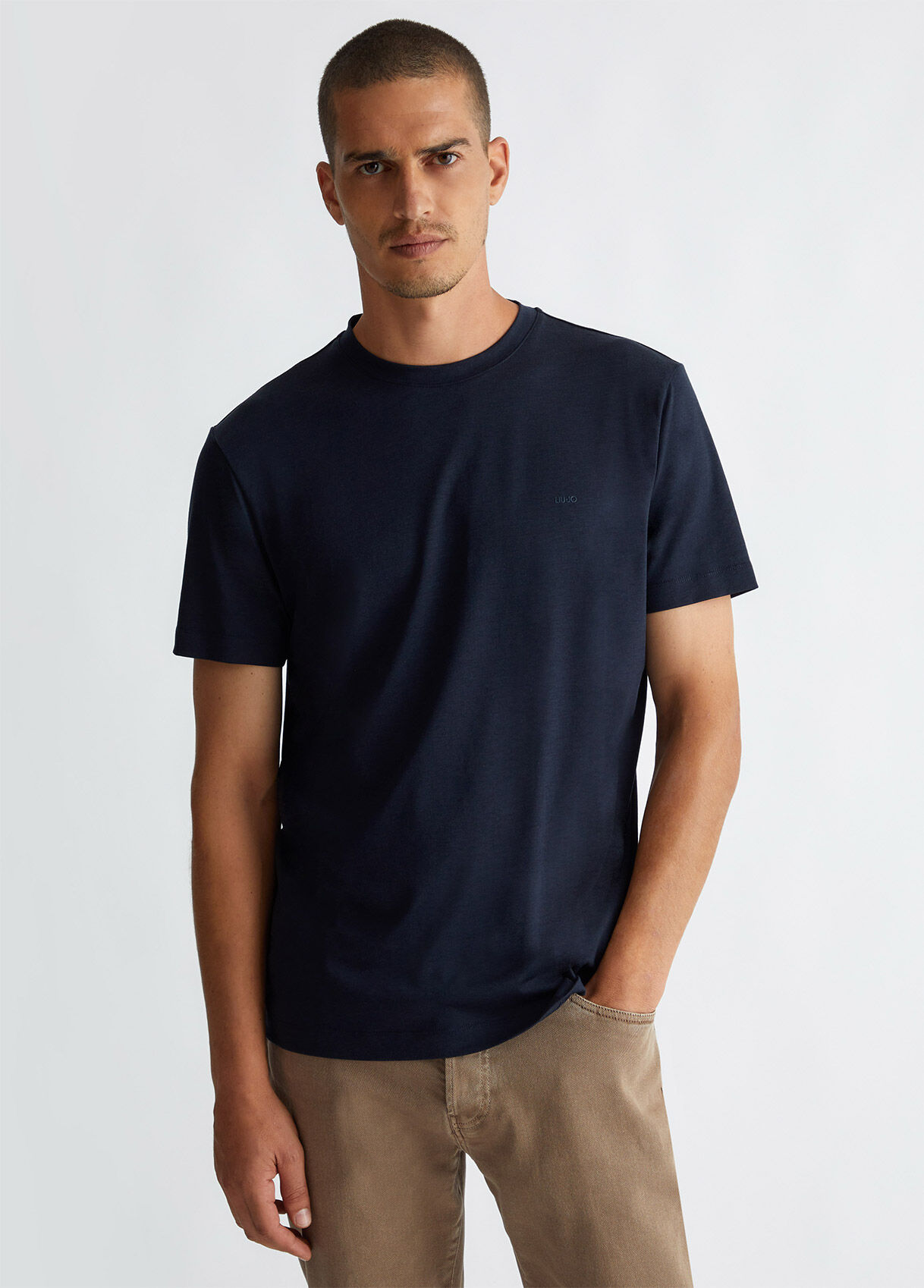 T shirt blu in cotone colore blu scuro Liu Jo