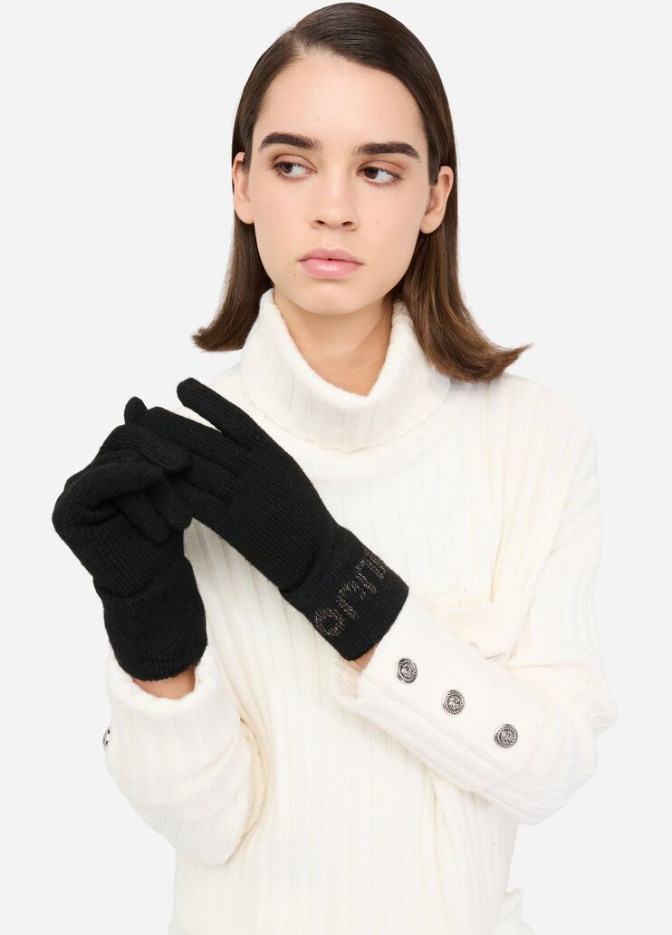Gloves with logo black Liu Jo - medium Gloves with logo black Liu Jo - medium