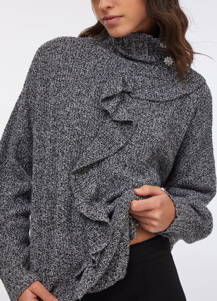 Jumper with maxi-ruffles black Liu Jo - large image number 4