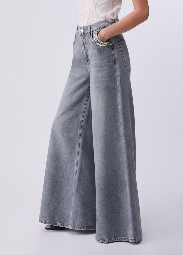 High-waisted super-flared jeans grey denim Liu Jo - large image number 4