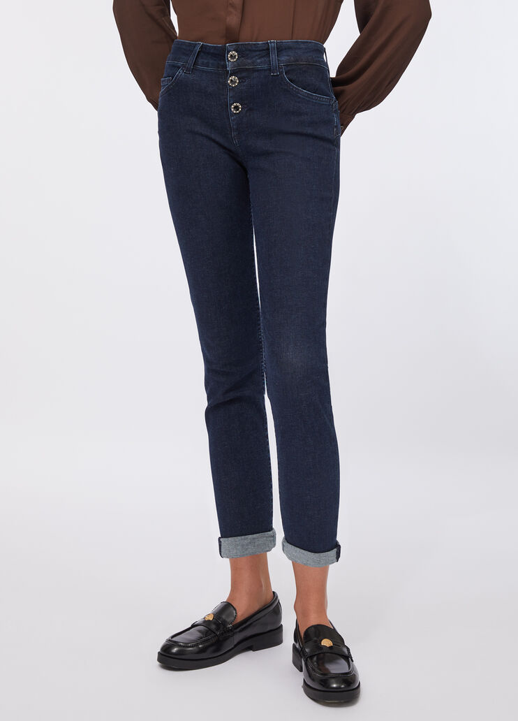 Skinny jeans with turn-ups blue denim Liu Jo - large image number 0