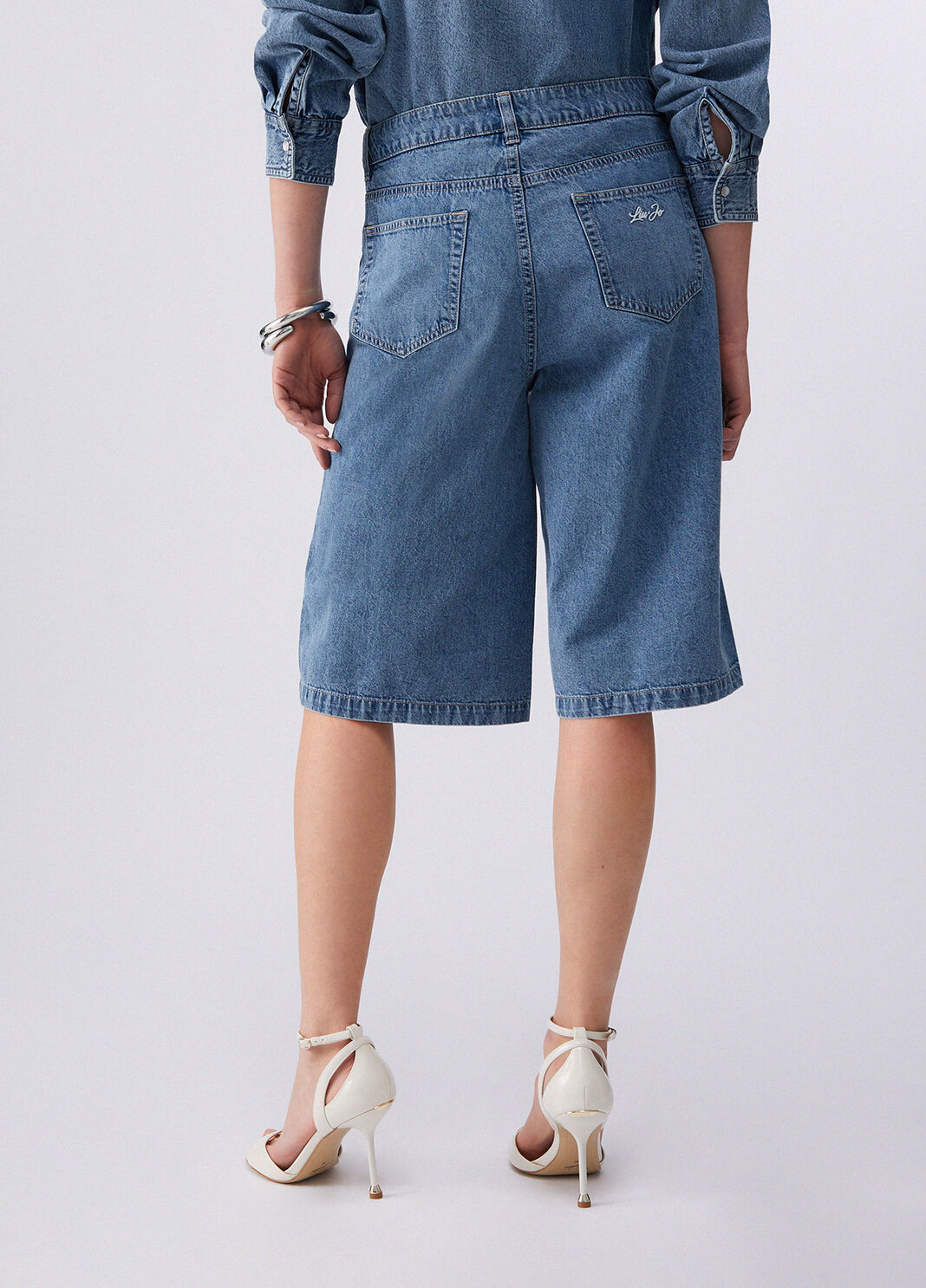 Bermudashorts aus Denim mit Stickereien Denimblau Liu Jo - large image number 1