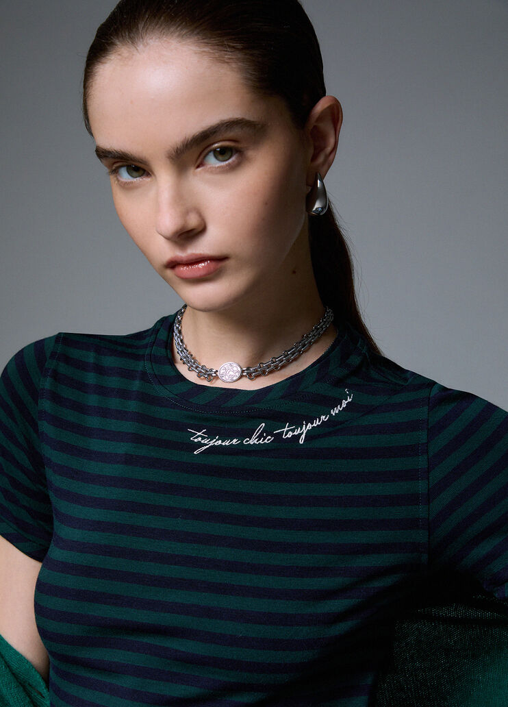 T-shirt with embroidery green and blue Liu Jo - medium