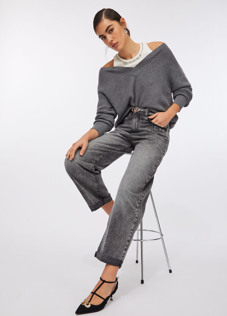 Ballonjeans mit Schmuckstickerei Schwarz Liu Jo - large image number 2