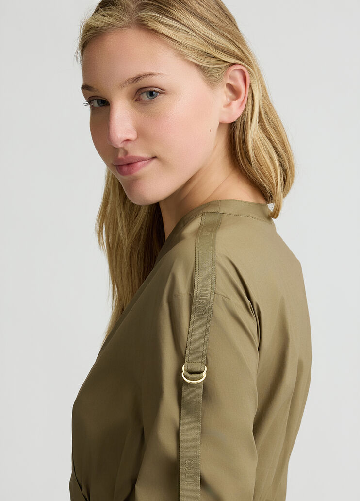 Poplin midi dress khaki green Liu Jo - large image number 2 Poplin midi dress khaki green Liu Jo - large image number 2