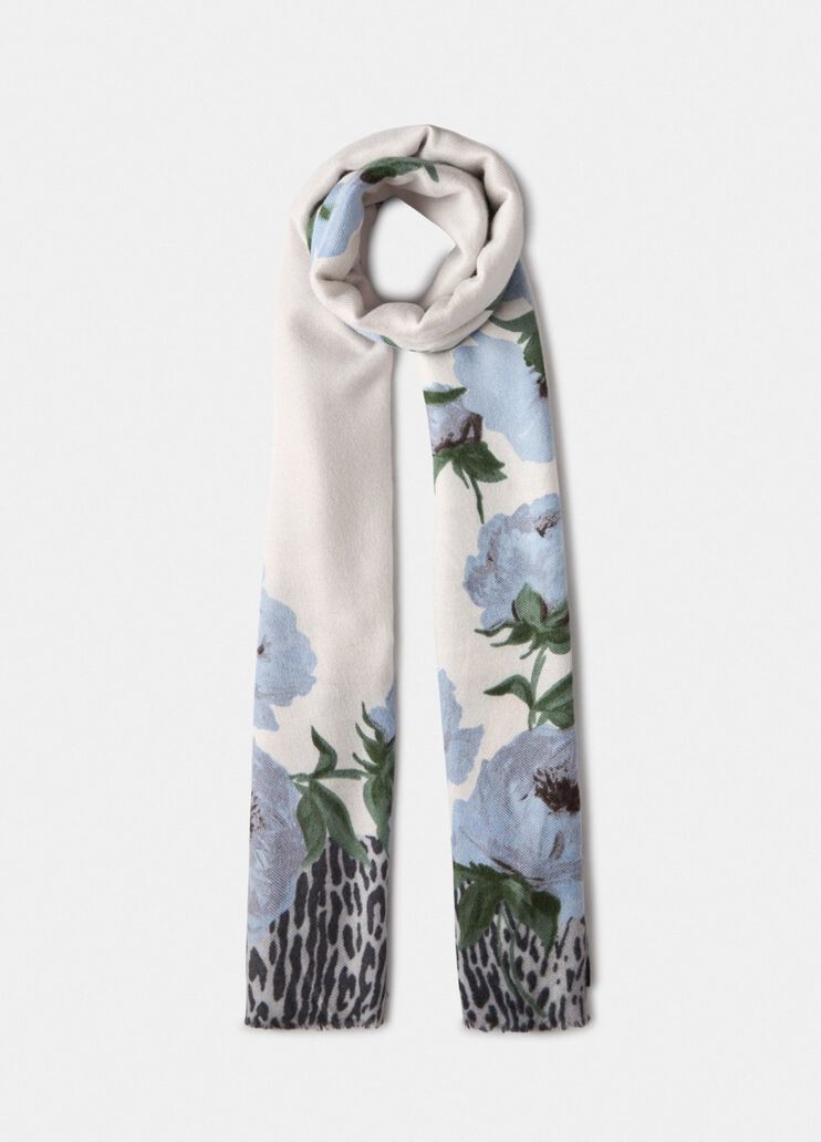 Floral animal print stole light denim Liu Jo - medium