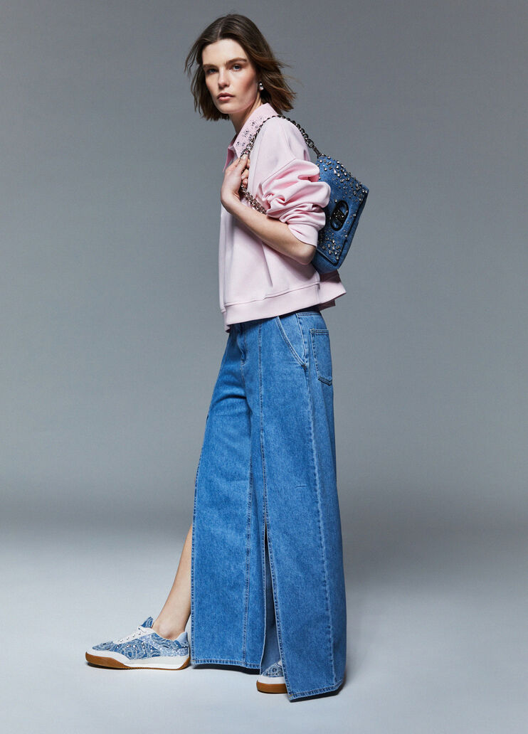 Flared jeans with slits blue denim Liu Jo - medium