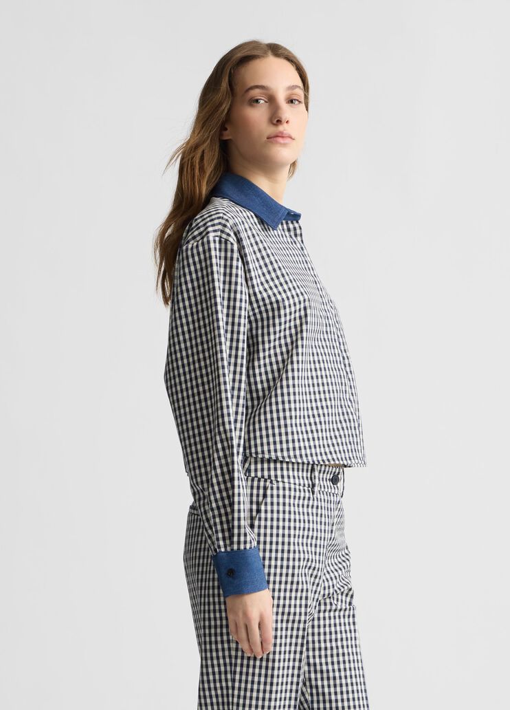 Check shirt blue/white vichy Liu Jo - large image number 3 Check shirt blue/white vichy Liu Jo - large image number 3