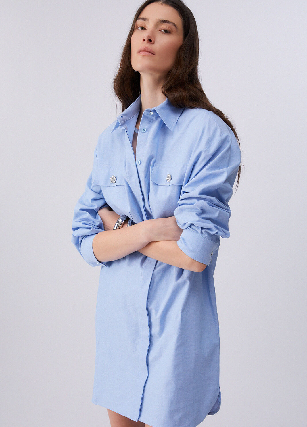 Kurzes Hemdblusenkleid Denimblau Liu Jo - large image number 4