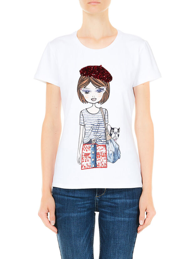T-Shirt mit Print und Applikationen Optisch weiß Liu Jo - large image number 0