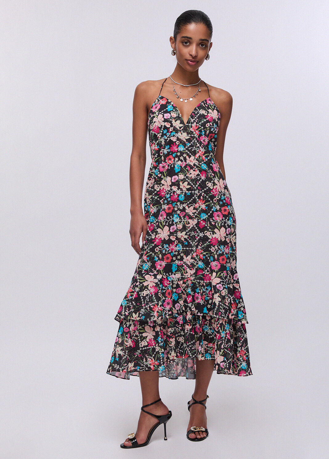 Gebl&uuml;mtes Kleid Schwarz gebl&uuml;mt Liu Jo - large image number 0