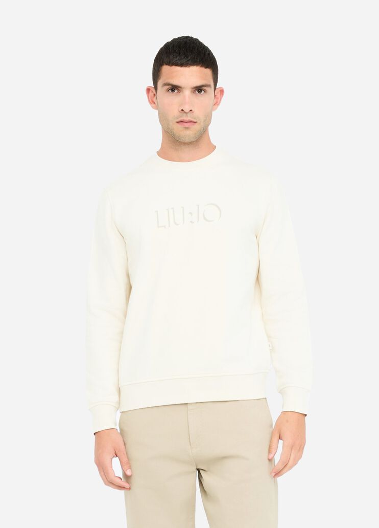 Cotton sweatshirt with logo white Liu Jo - medium