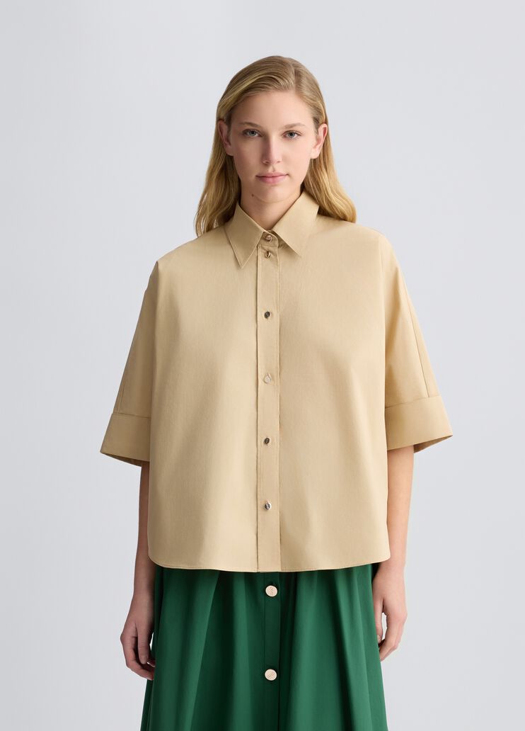 Cotton boxy shirt beige Liu Jo - large image number 0 Cotton boxy shirt beige Liu Jo - large image number 0