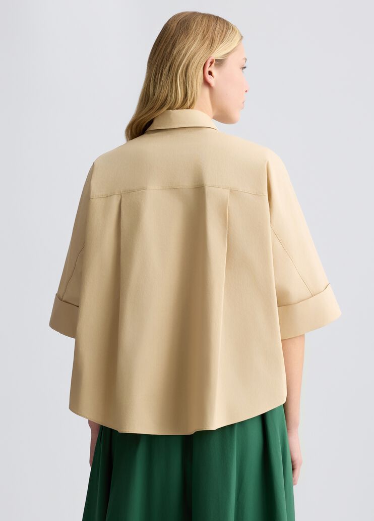 Cotton boxy shirt beige Liu Jo - large image number 1 Cotton boxy shirt beige Liu Jo - large image number 1