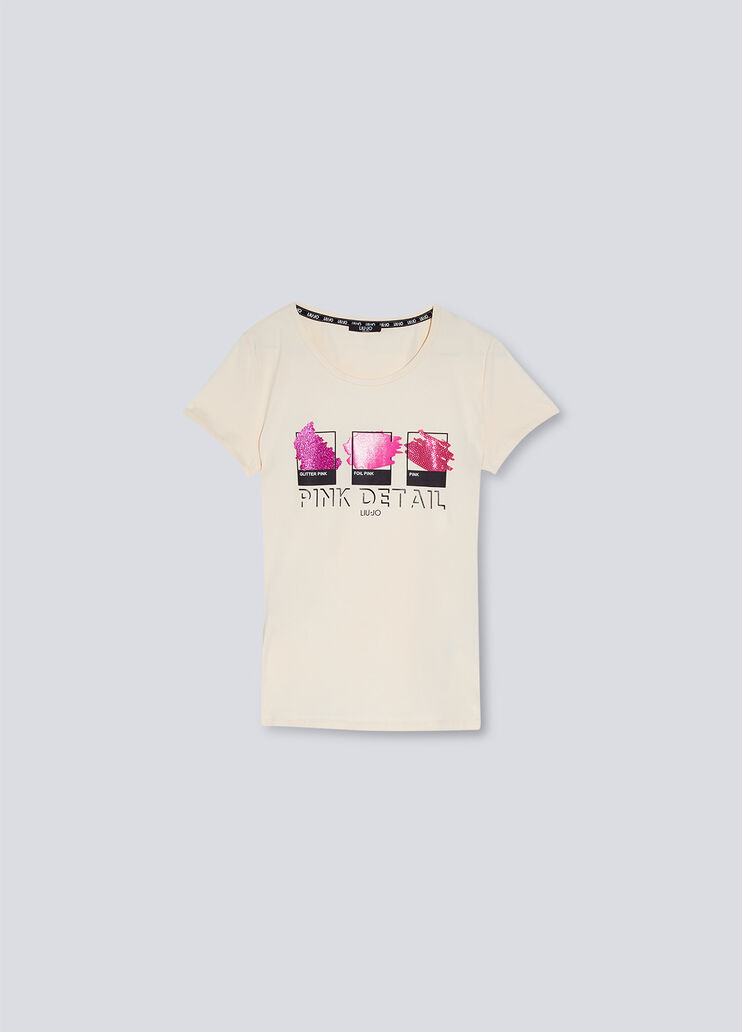 T-shirt with print light yellow/details Liu Jo - large image number 4 T-shirt with print light yellow/details Liu Jo - large image number 4