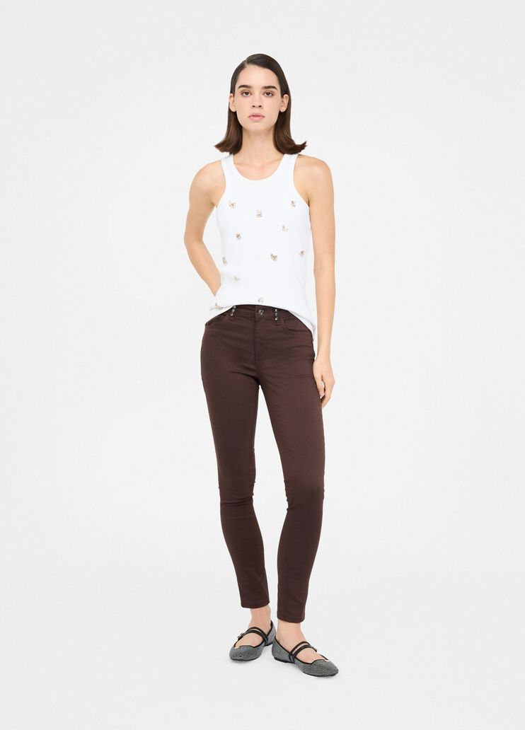 Skinny trousers with gemstones chocolate Liu Jo - medium Skinny trousers with gemstones chocolate Liu Jo - medium