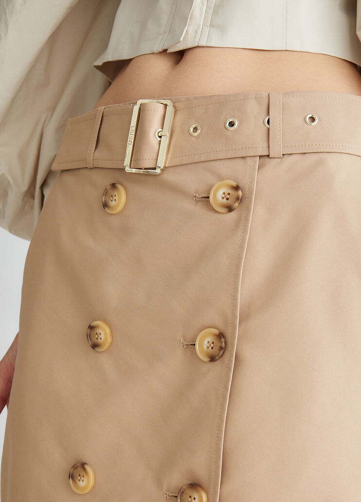 Gabardine midi skirt beige Liu Jo - large image number 2
