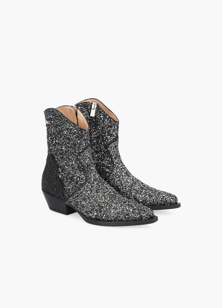Western-Stiefelette mit Glitzer Schwarz/Anthrazit Liu Jo - large image number 2 Western-Stiefelette mit Glitzer Schwarz/Anthrazit Liu Jo - large image number 2