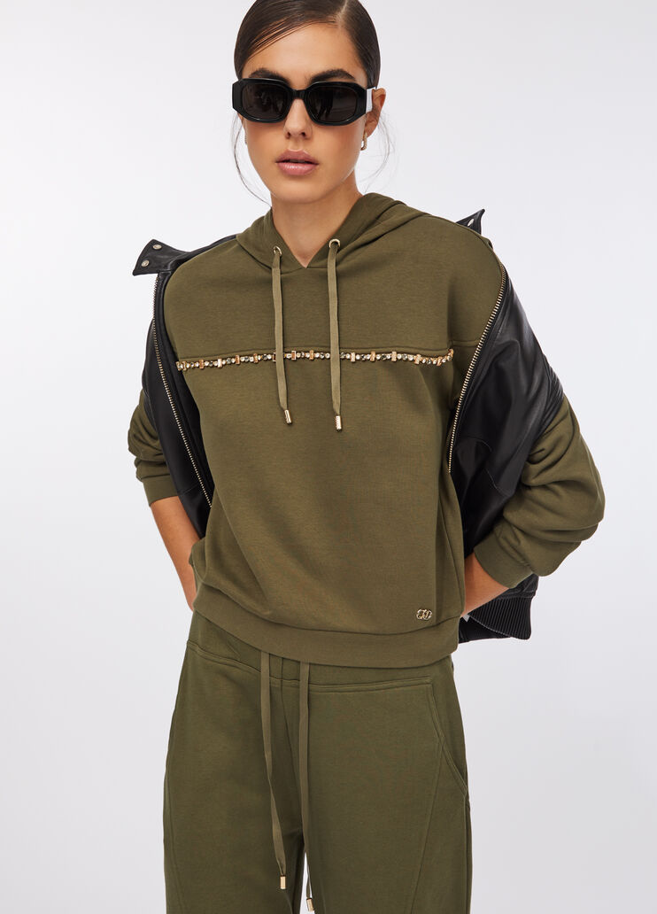 Sweat-shirt Liu Jo Better avec capuche vert olive Liu Jo - medium