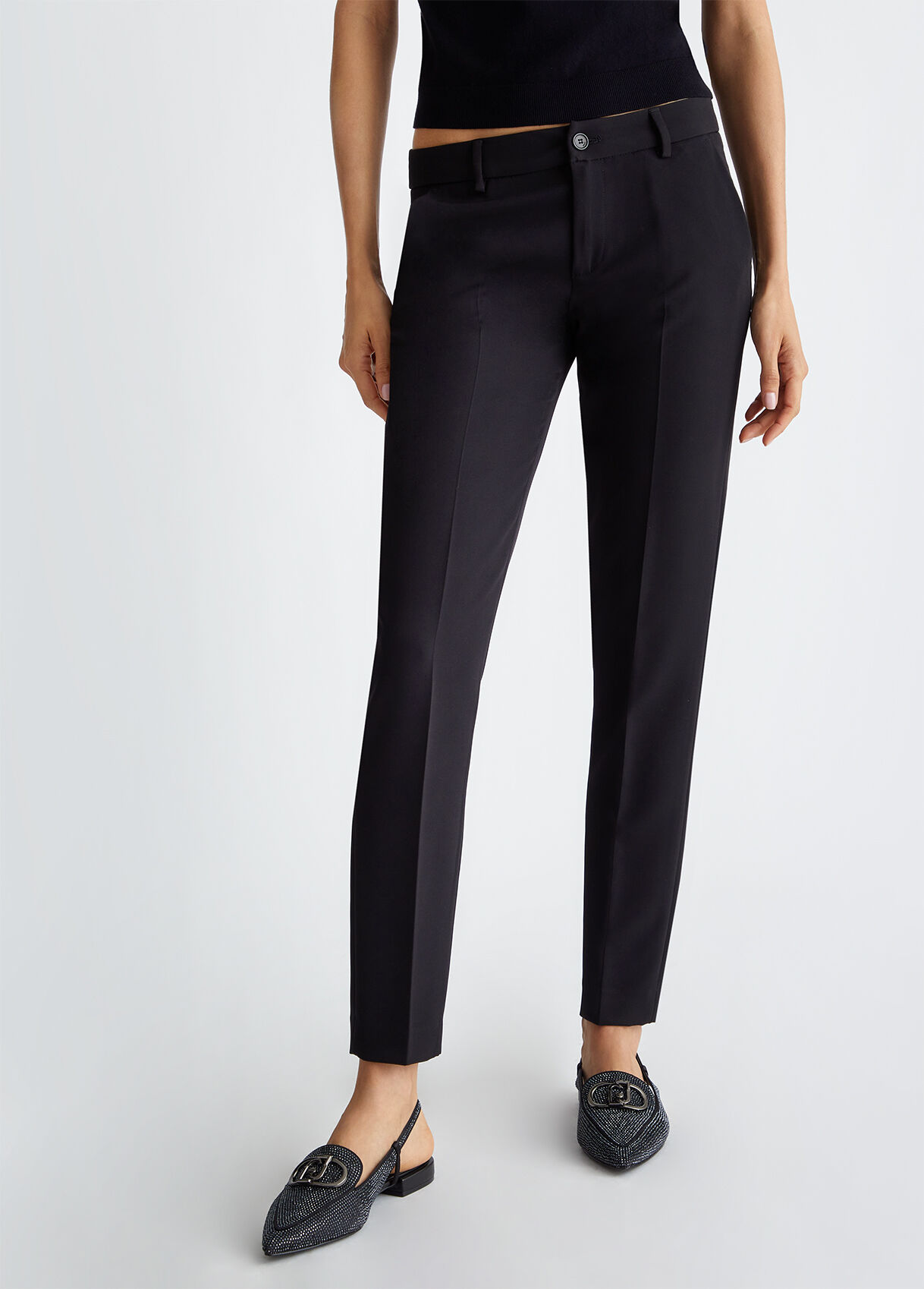 Elegant slim fit trousers colour black | Liu Jo