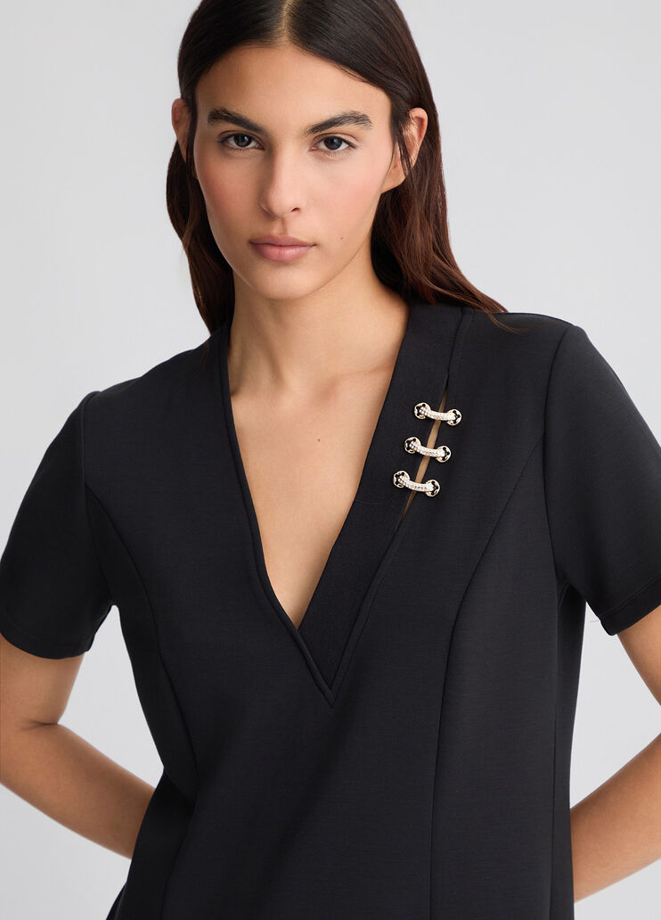 Short scuba dress black Liu Jo - large image number 2 Short scuba dress black Liu Jo - large image number 2