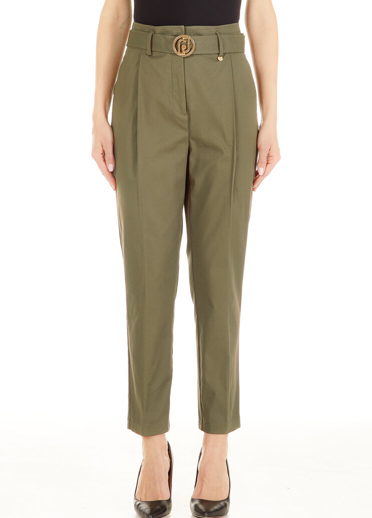 Trousers with belt Green Liu Jo - large image number 0